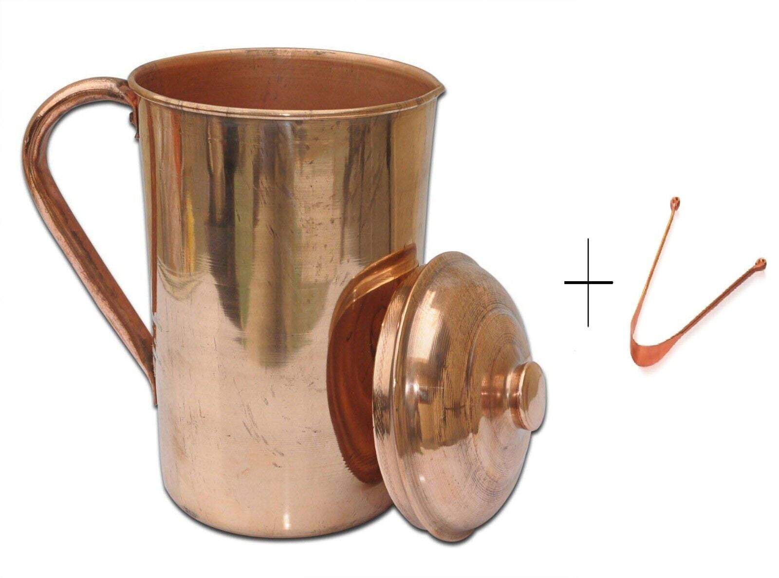 Handcrafted Copper Water Pitcher with Lid for Ayurvedic Benefits