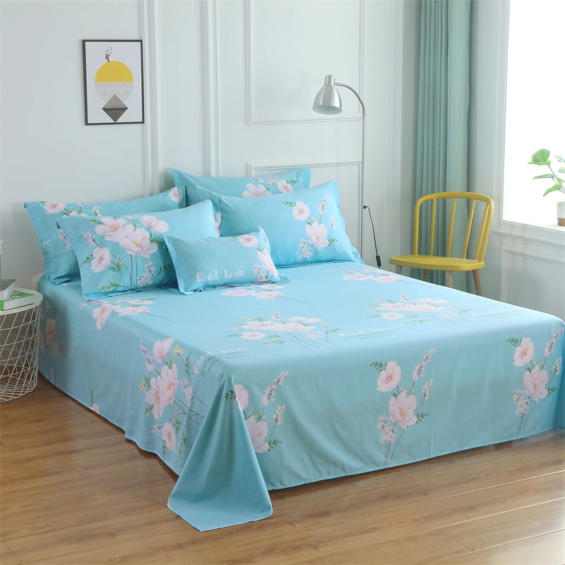 100 Pure Cotton Bed Sheet, Solid Color Printed Bed Cover, Single