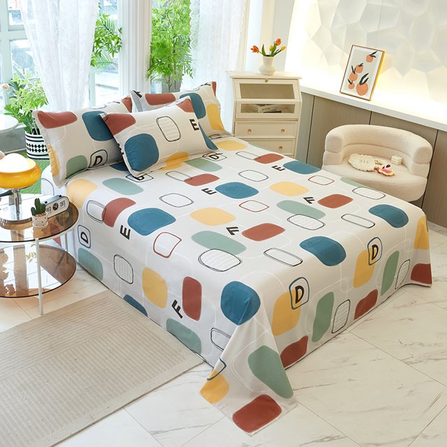 100 Pure Cotton Bed Sheet With Flower Series Printed Doublelayer
