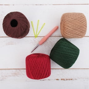 100% Pure Cotton Crochet Thread Set by Threadart - Size 10 - Jewel Colors - Four 50g Balls