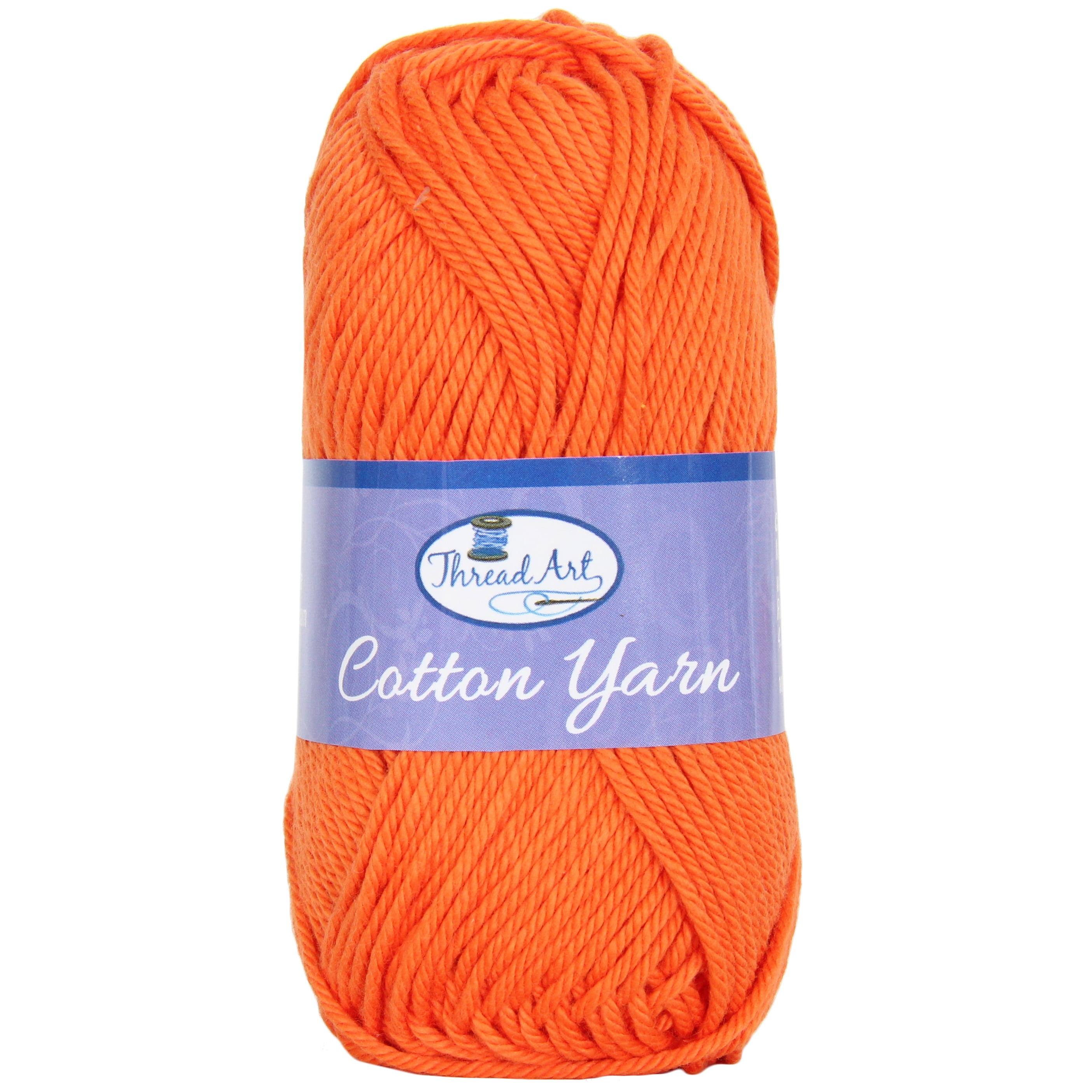 100 Pure Cotton Crochet Yarn by Threadart Orange 50 gram Skeins