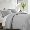thumbnail image 1 of 100% Pure Cotton Duvet Cover Set - Premium 400 Thread Count, Comfortable Bedding Set, Soft Sateen Weave, Button Closure and Corner Ties (3 Piece, Light Grey, Oversized King), 1 of 10