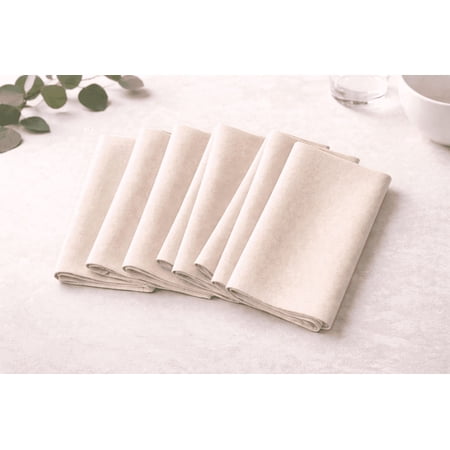 100% Pure Cotton Napkins – Natural(Acru), Reusable, Lightweight & Breathable, Long Staple Cotton, Machine Washable, Fade-resistant, Soft Touch (18"X18")