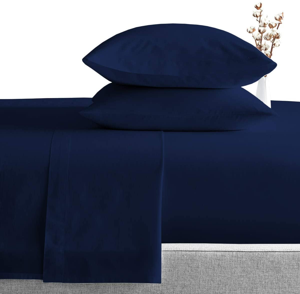 Sobel Westex Signature 100% Cotton Hotel Sheet Collection | Blue, Twin / Stretch Limo Black