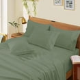 thumbnail image 1 of 100% Pure Egyptian Cotton 800 Thread Count Sheet Set, 4 Pc Set, Sateen Weave, Hotel Collection Soft Luxury Bedding, Fits Upto 21" Inch Deep Pocket (Sage Solid, California King Size), 1 of 9