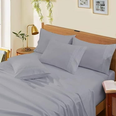 100% Pure Egyptian Cotton 800 Thread Count Sheet Set, 4 Pc Set, Sateen Weave, Hotel Collection Soft Luxury Bedding, Fits Upto 21" Inch Deep Pocket (Silver Solid, Twin-XL Size)