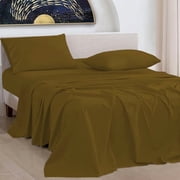 100% Pure Egyptian Cotton 800 Thread Count Sheet Set, 4 Pc Set, Sateen Weave, Hotel Collection Soft Luxury Bedding, Fits Upto 21" Inch Deep Pocket (Taupe Solid,