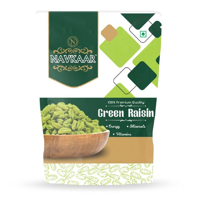 100 Pure Green Raisins By Navkaar 500gm, (250gm * 2) Rich In