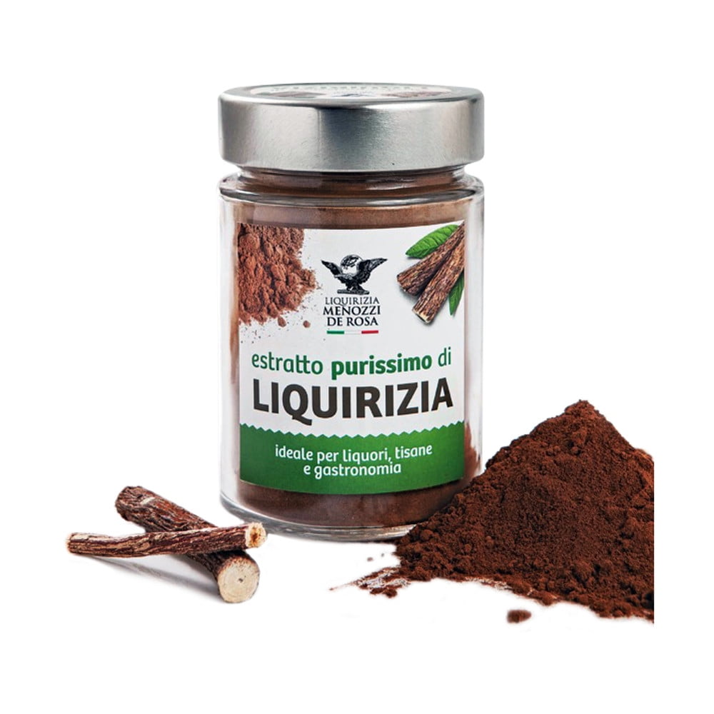 100% Pure Licorice Juice Powder In 120gr Glass Jar (Polvere Di Liquirizia Purissima) (2 pcs)