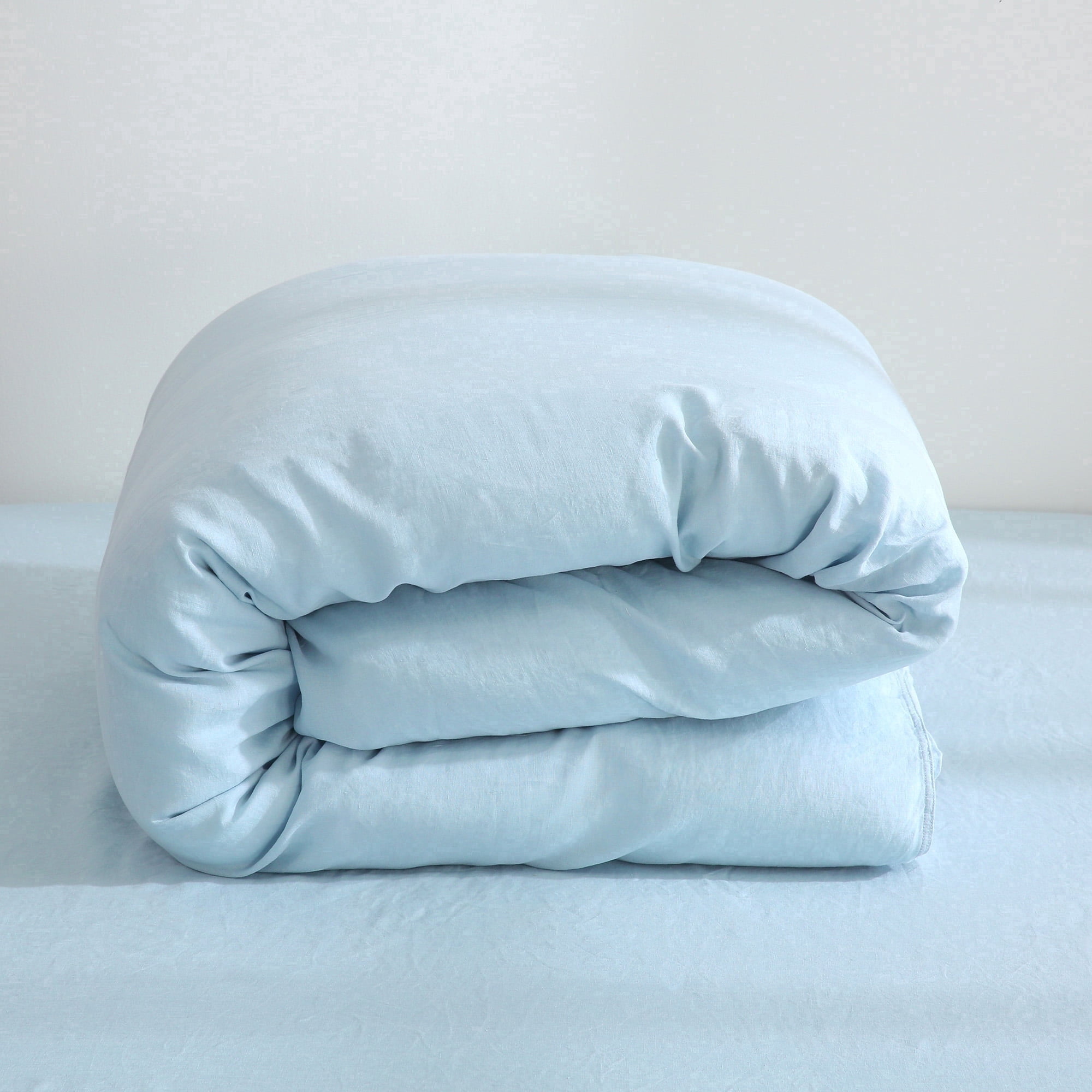 100% Pure Linen Duvet Cover with Button Closure and Corner Ties Soft & Breathable - Blue Full/Queen