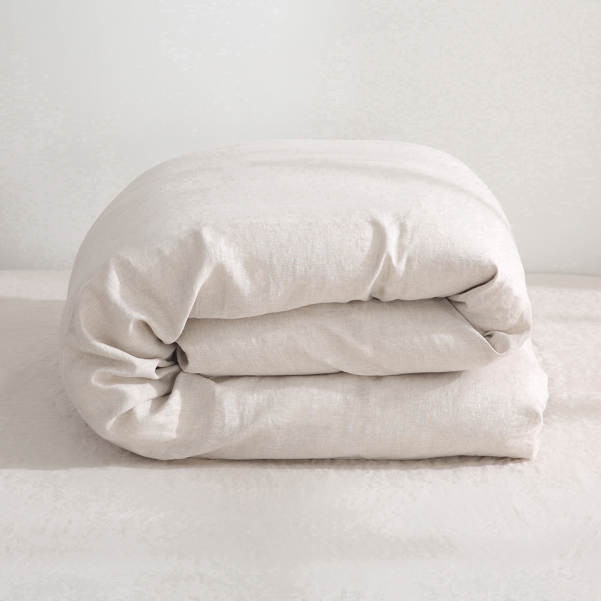 100% Pure Linen Duvet Cover with Button Closure and Corner Ties Soft & Breathable - Natural Full/Queen