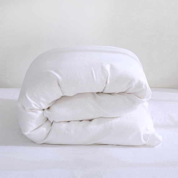 100% Pure Linen Duvet Cover with Button Closure and Corner Ties Soft & Breathable - White Full/Queen