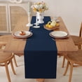 thumbnail image 1 of 100% Pure Linen Natural Table Runner - 14x120 Inch French Linen Table Decor for Dining, Holidays, Christmas, and Weddings - Navy, 1 of 7