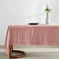 thumbnail image 1 of 100% Pure Linen Rectangle Tablecloths 60x108Inches for Dining,Buffet Parties,Picnic,Events,Weddings and Restaurants,Decorative Halloween,Thanksgiving Machine Washable Tablecloths-Muddy Pink, 1 of 12