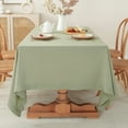 thumbnail image 1 of 100% Pure Linen Tablecloth, 55x55 Inch Square Table Cover - Sage, 1 of 7