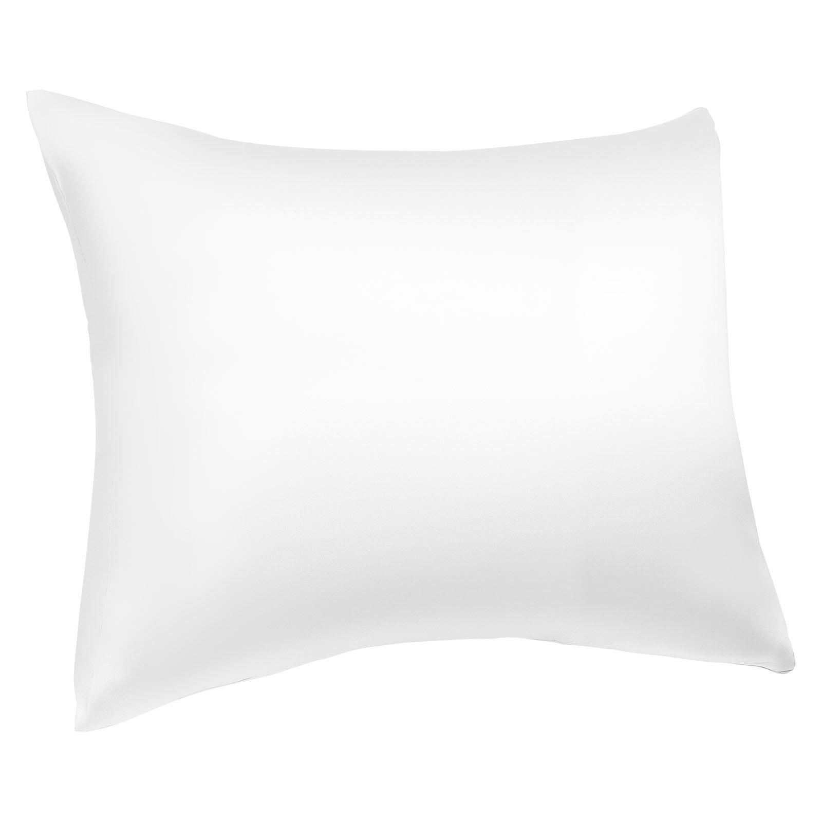 100% Pure Mulberry Silk Pillowcase 26x20 Inches Standard Size for Hair and Skin Care Smooth Soft Breathable with Hidden Zipper White