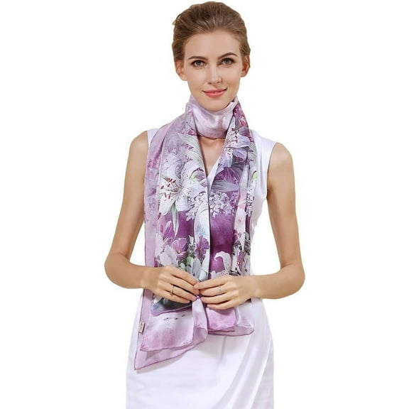 100% Pure Mulberry Silk Scarf 21”Large Square Lightweight Headscarf –Women’s Hair Wraps The shawl-With Gift Packed Silk Long Mulberry Scarf