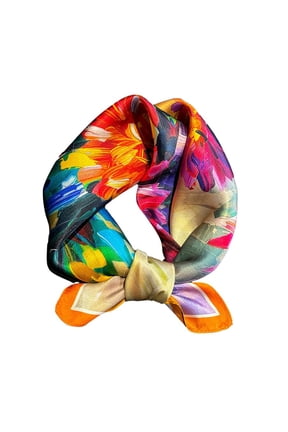 100% Pure Mulberry Silk Scarfs 21"x21" Square Scarf Women Neckerchief Headscarf Scarf Bandana