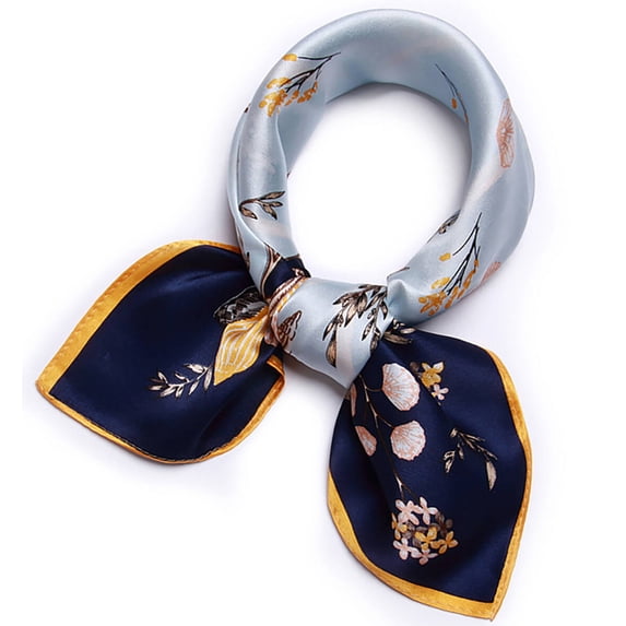 100% Pure Mulberry Silk Small Square Scarves -21'' x 21''- Digital Printed Neckerchief –Women Men Lightweight Scarf
