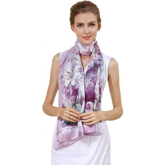 100% Pure Mulberry Silk Square Scarf 21"x21" Women Neckerchief Headscarf Gift Packed Silk Long Mulberry Scarf