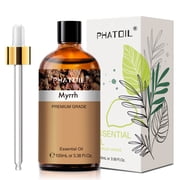 100% Pure Myrrh Essential Oil, 3.38Fl Oz 100mL for Skin Care, Hair Growth, Diffuser & Aromatherapy - Natural Oil for Face, Massage, Candle Making