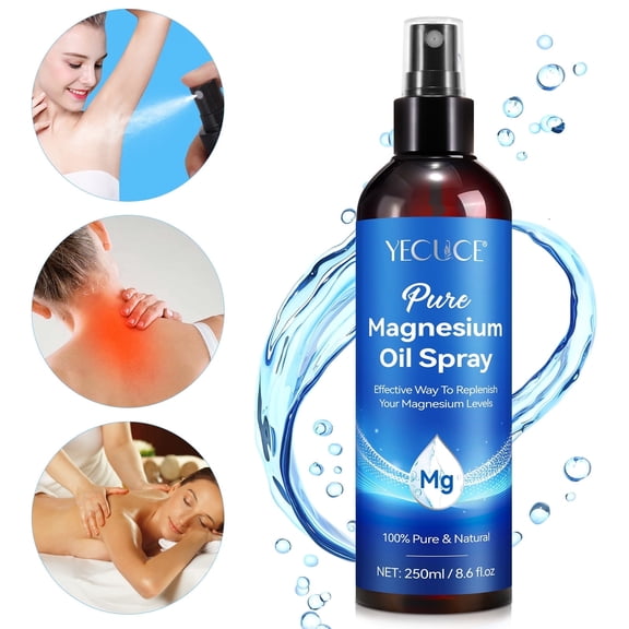 100% Pure & Natural Pure Magnesium Oil Spray - Improves Sleep Quality & Reduces Stress, 8.6 fl.oz