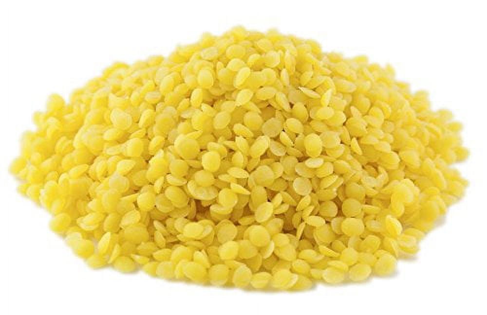 100% Pure Natural Yellow Beeswax Pastilles, Pellets by SaaQin - 1lb Beeswax-Cosmetic and Pharmaceutical Grade - for Making Lip Balm, Cream, Hair