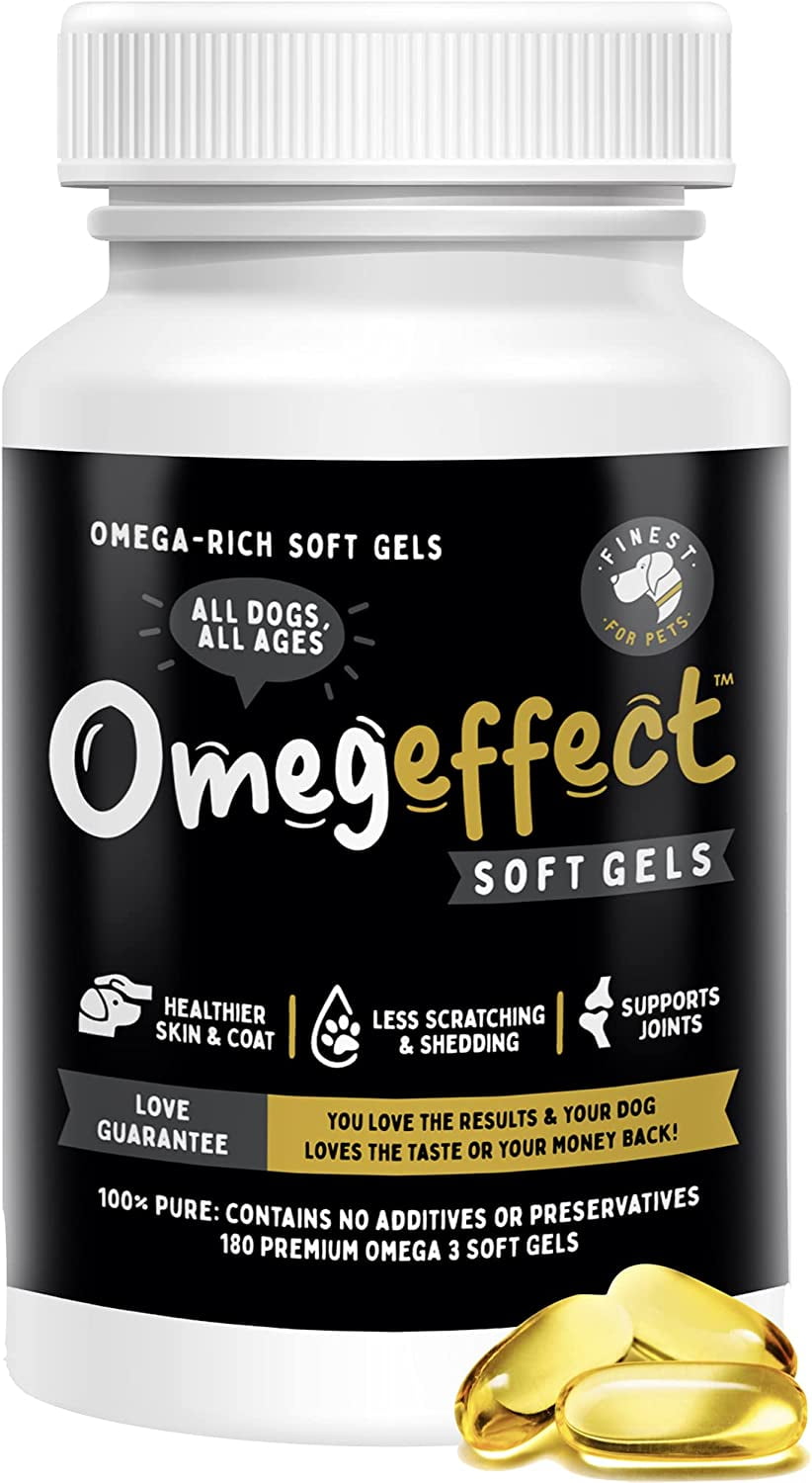 100 Pure Omega 3 Fish Oil for Dogs Soft Gels for Skin, Coat & Joints