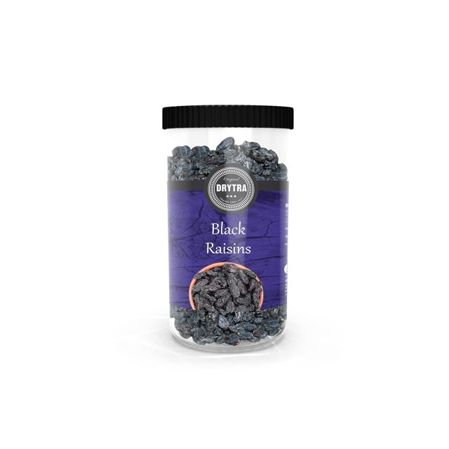 100 Pure Seedless Black Raisins By Drytra 250gm, Rich In Iron