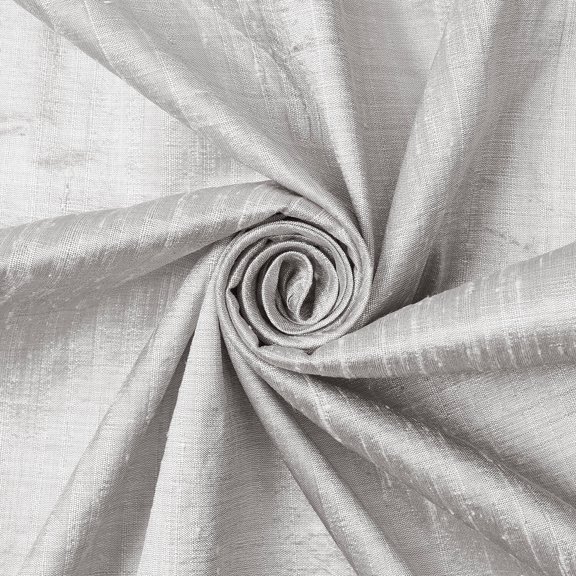 100% Pure Silk Dupioni Fabric 54" Wide BTY Drape Blouse Dress Craft (Pewter)