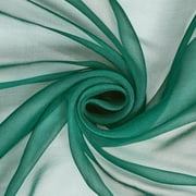 100% Pure Silk Georgette Chiffon Fabric 44 Wide BTY Drape Blouse Dress Craft Hunter Green