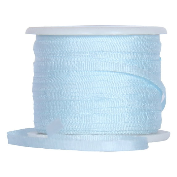 100% Pure Silk Ribbon by Threadart - 2mm Pale Blue - No. 600 - 3 Sizes - 50 Colors Available