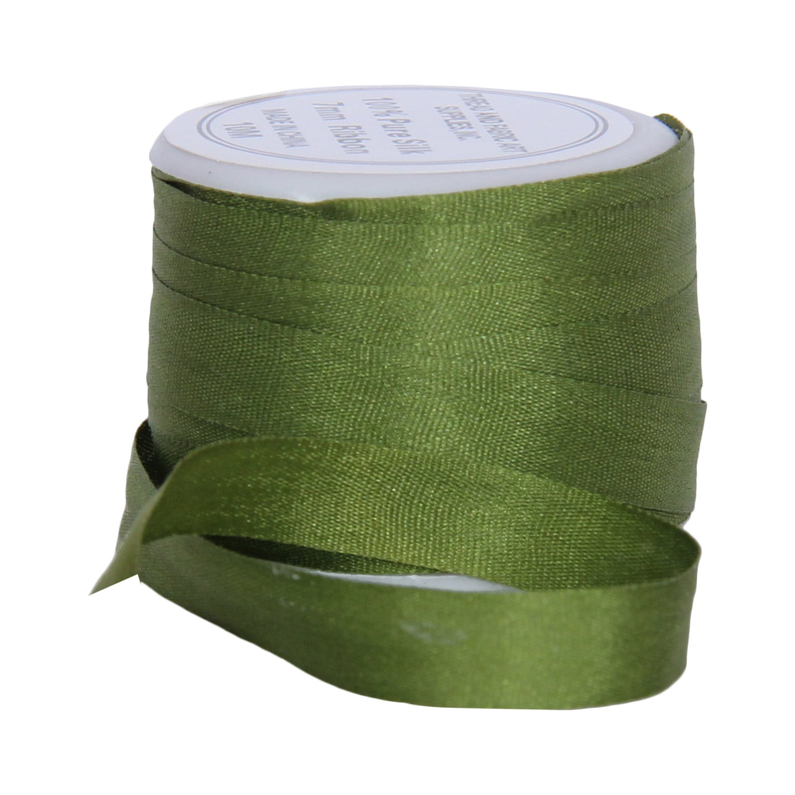 Dk Ribbon 100% Pure Silk Ribbon by Threadart - 7mm Dk Sage - No. 653 - 3 Sizes ...