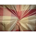 thumbnail image 1 of 100% Pure Silk Taffeta Fabric SHADES OF GREENS AND DUSTY ROSE PINKS Multi Color plaids TAFC10 54quot; wide, 1 of 9