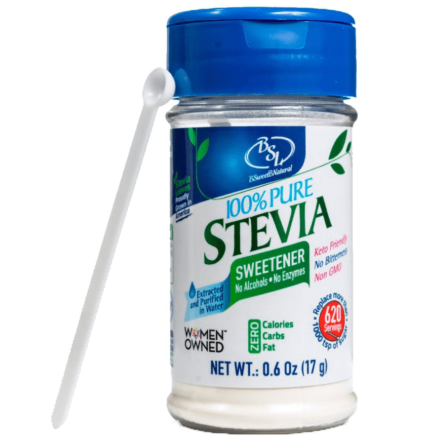 100 Pure Stevia Leaf Extract Powder 0.6 Oz, Without Erythritol Natural