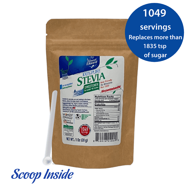 100 Pure Stevia Leaf Extract Powder 1 Oz, Without Erythritol Natural