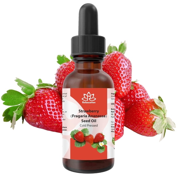 Strawberry Seed Oil – 100% Pure Cold-Pressed Moisturizing Oil for Skin & Hair by Relaxcation | 0.5 fl oz