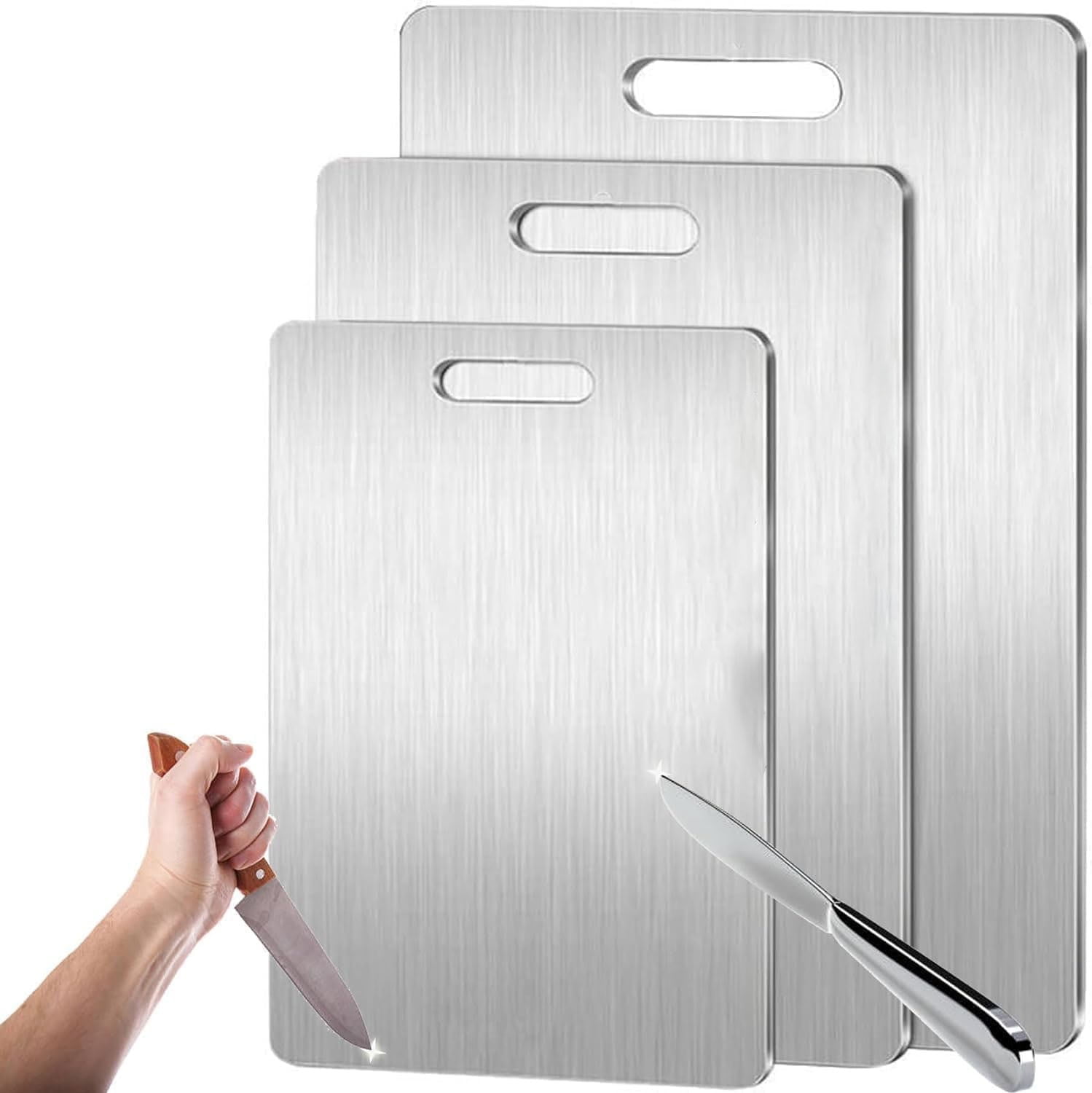 100% Pure Titanium Cutting Board for Kitchen, Double Sided Medical-grade Titanium Cutting Mat are Used for Meat, Fruits and Vegetables