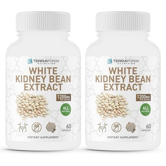 100% Pure White Kidney Bean Extract  All-Natural Carb Blocker 1200mg Serving  Optimized for Weight Loss & Fat Prevention for Women & Men  Made in USA  2 Pack