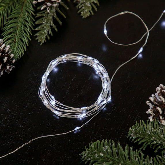 Northlight LED Micro Fairy Christmas Lights - Pure White - 16.25' Copper Wire - 100ct