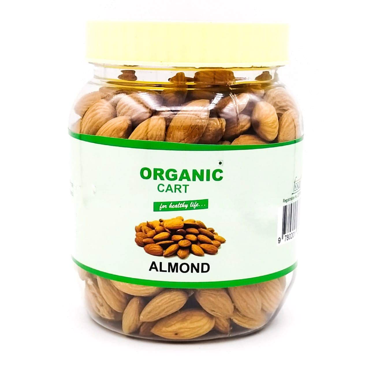 100% Pure Whole Almonds By Organic Cart 1kg, | High In Fiber & Boost ...