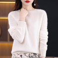 100Pure Wool Sweater Women's Casual Knitted Pullover Autumn and Winter