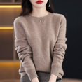 100Pure Wool Sweater Women's Casual Knitted Pullover Autumn and Winter