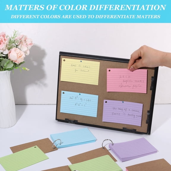 100 Purple American Style Index Sticky Notes,100Pcs Colored Index Cards 3X5 Inches Flash Cards with Ring Lined On Both Side Notecards Ruled Study Card Flashcards Heavy Note Cards