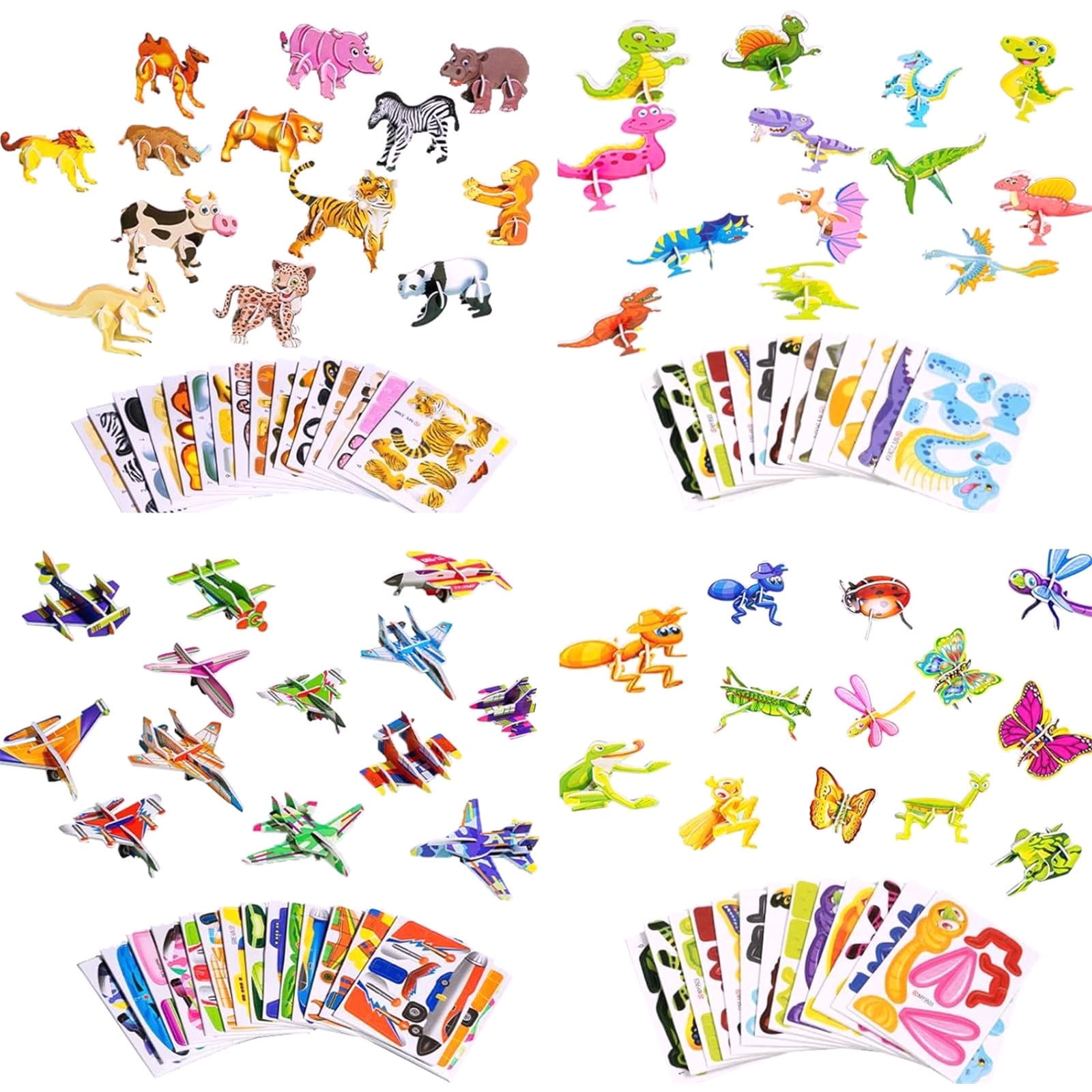 100 Puzzle 3D Cartoon Puzzle DIY Fun Creative Toy 3D Animal Puzzle ...