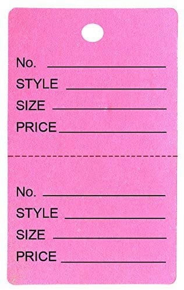 100 Qty Unstrung Pink Price Tags w/Perforated Stub - Walmart.com