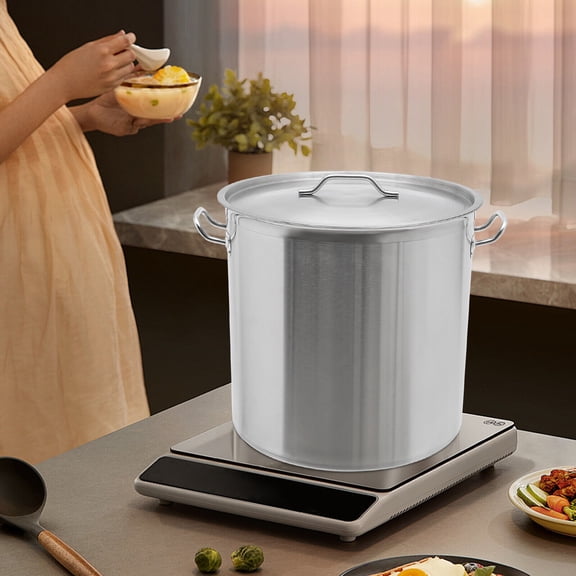 Stainless Steel Pot with Lid, 100QT Stainless Steel Pot