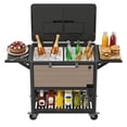 thumbnail image 1 of 100 Quart Rolling Cooler Cart with Bottle Opener Drainage, Portable Patio Cooler Rolling on Wheels, Outdoor Rolling Beverage Cart Drink Cooler for Patio Pool Deck Party BBQ Cookouts, 1 of 8
