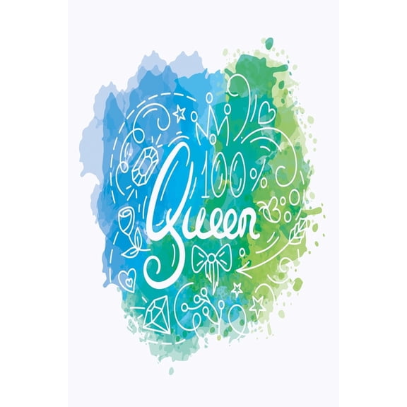 100 % Queen bluegreen Version: Notebook graph paper 120 pages 6x9 perfect as math book, sketchbook, workbook and diary for girls and women (Paperback)