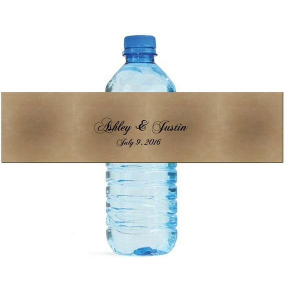 100 Quills and Ink Wedding Water Bottle Labels Great for Engagement Bridal Shower Party 8"x2"